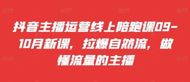 抖音主播运营线上陪跑课09-10月新课，拉爆自然流，做懂流量的主播-丛零网创