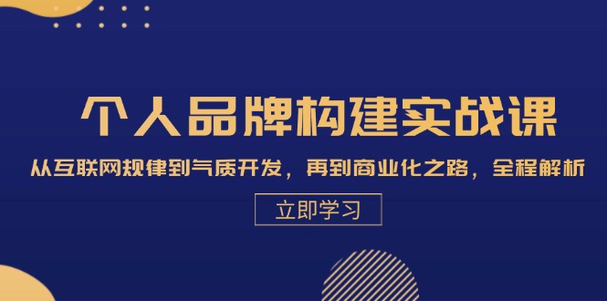 个人品牌构建实战课：从互联网规律到气质开发，再到商业化之路，全程解析-丛零网创