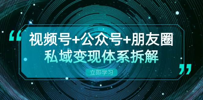 视频号+公众号+朋友圈私域变现体系拆解，全体平台流量枯竭下的应对策略-丛零网创