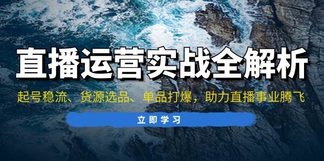 直播运营实战全解析：起号稳流、货源选品、单品打爆，助力直播事业腾飞-丛零网创