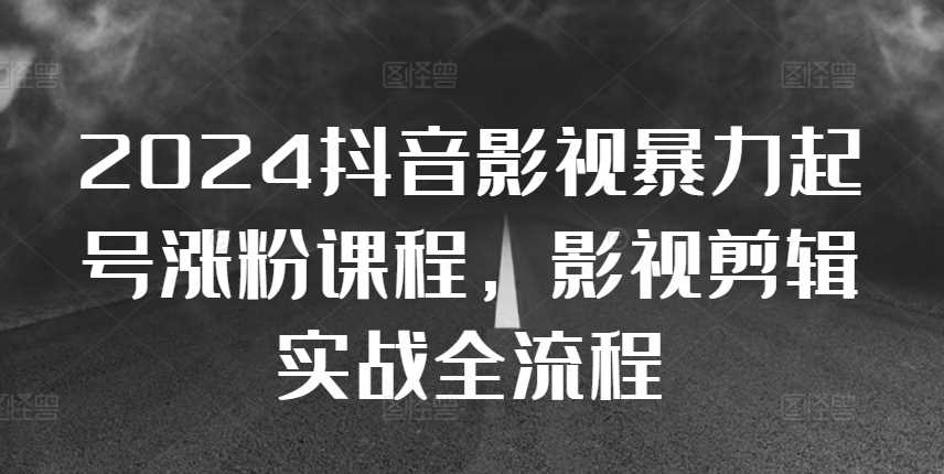 2024抖音影视暴力起号涨粉课程，影视剪辑搬运实战全流程-丛零网创